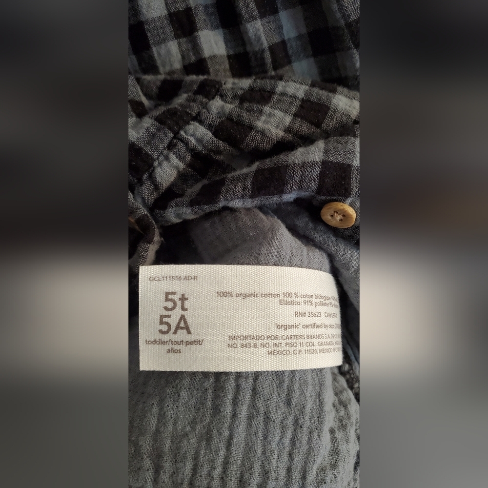 Organic Little Planet Girls Gingham Dress size 5T - Picture 5 of 5